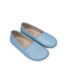 Women's Baby Blue Ballet Flats - Handcrafted Calf Leather Wide Toe Box | Bespoky