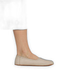 Back view Beige Ballet Flats - Calf Leather Handcrafted | Bespoky