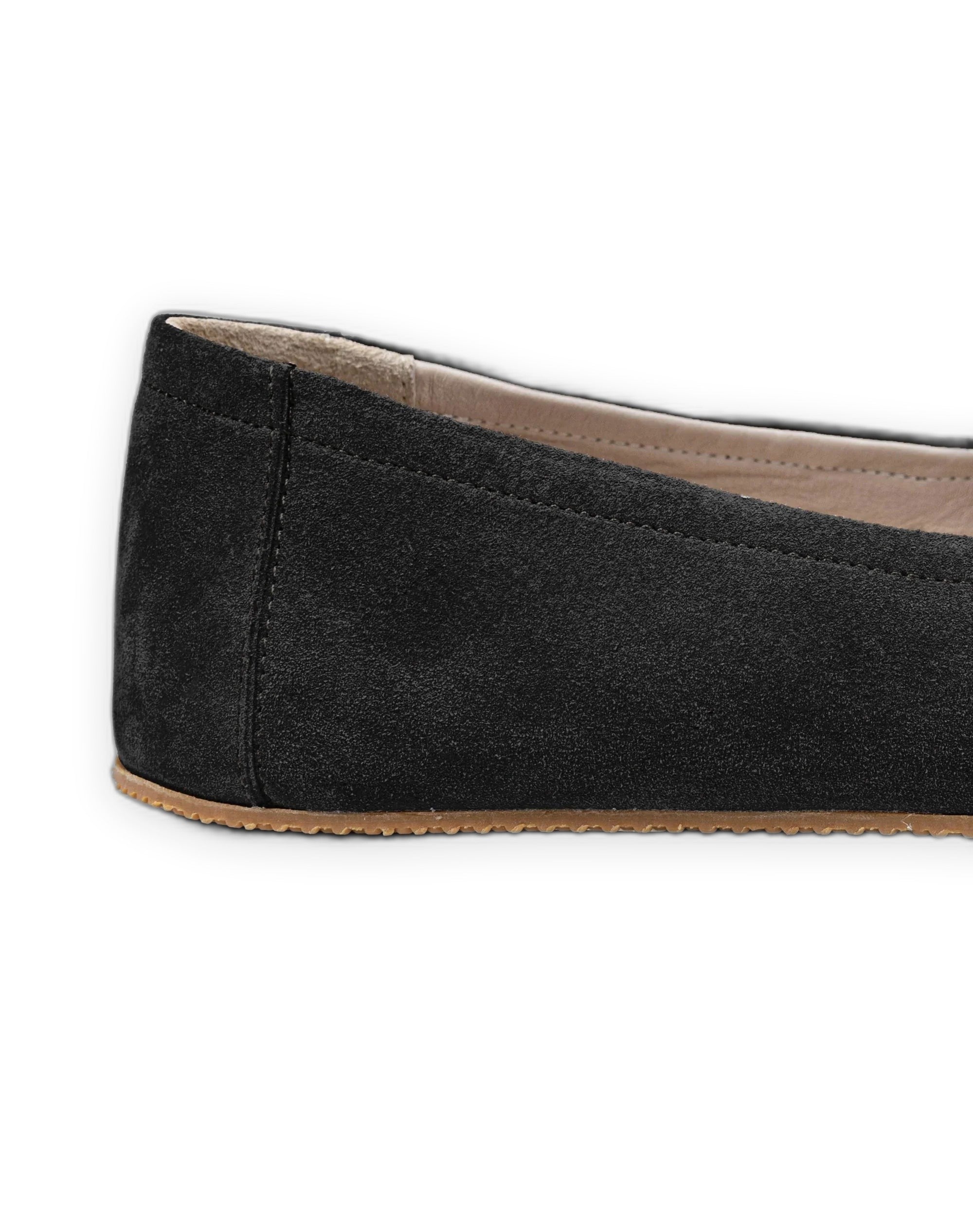 Side view Black Ballet Flats - Calf Leather Zero Drop | Bespoky