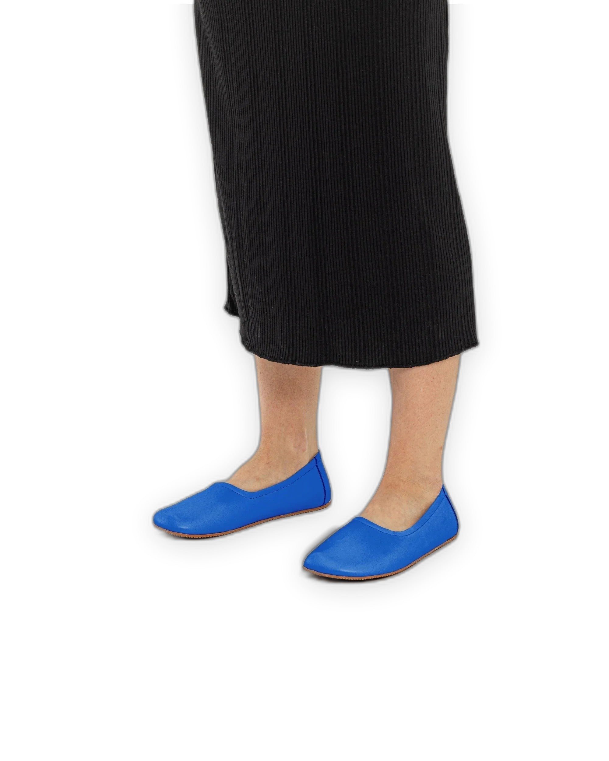 Top view Blue Ballet Flats - Handcrafted Calf Leather | Bespoky