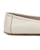 Pair Cream Ballet Flats - Barefoot Wide Toe Calf Leather | Bespoky