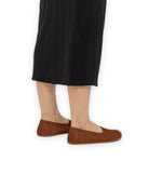 Side view Dark Brown Ballet Flats - Calf Leather Zero Drop | Bespoky