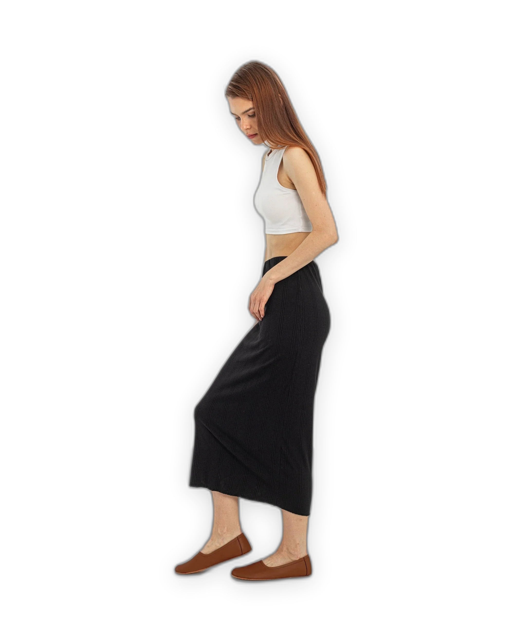 Pair Dark Brown Ballet Flats - Barefoot Wide Toe Calf Leather | Bespoky
