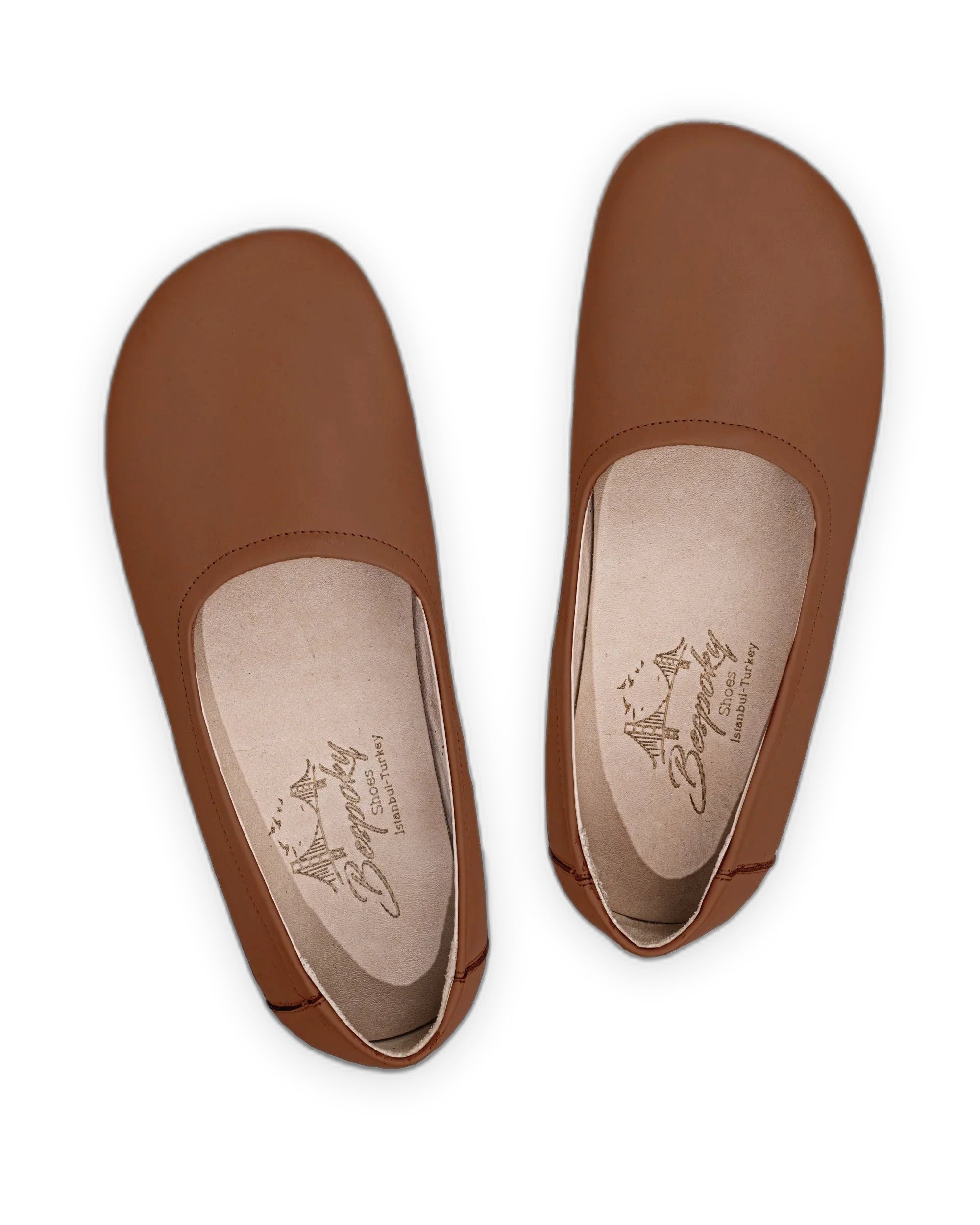 Sole detail Dark Brown Ballet Flats - Zero Drop Calf Leather | Bespoky