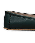Top view Dark Green Ballet Flats - Handcrafted Calf Leather | Bespoky