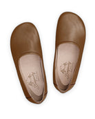 Side view Dark Tan Ballet Flats - Calf Leather Zero Drop | Bespoky