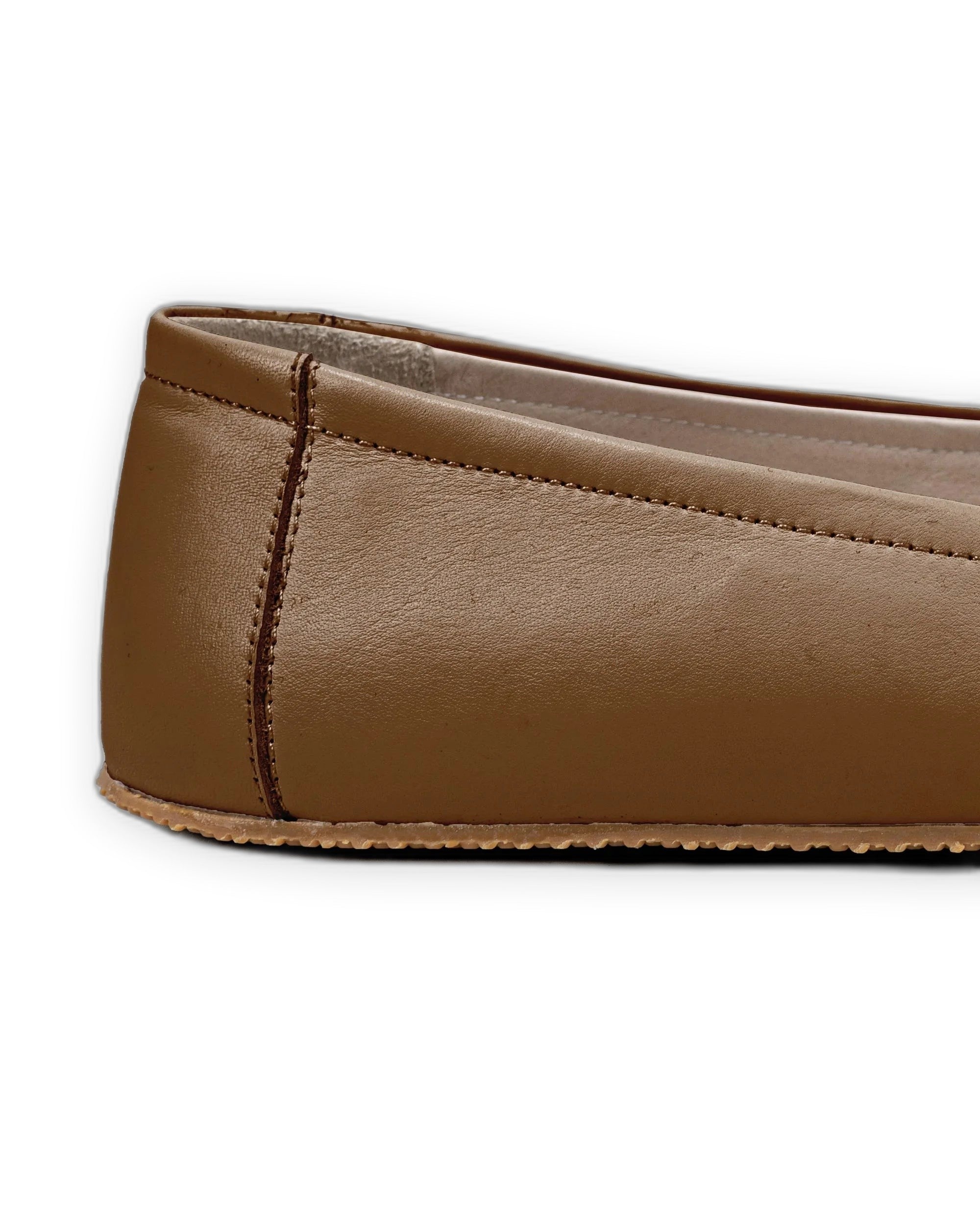 Top view Dark Tan Ballet Flats - Handcrafted Calf Leather | Bespoky