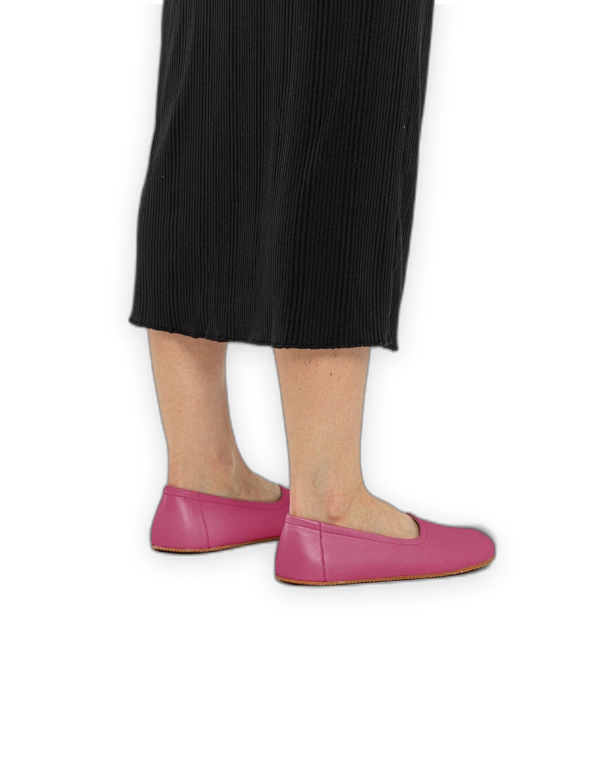 Top view Fuchsia Ballet Flats - Handcrafted Calf Leather | Bespoky