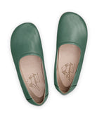 Side view Green Ballet Flats - Calf Leather Zero Drop | Bespoky