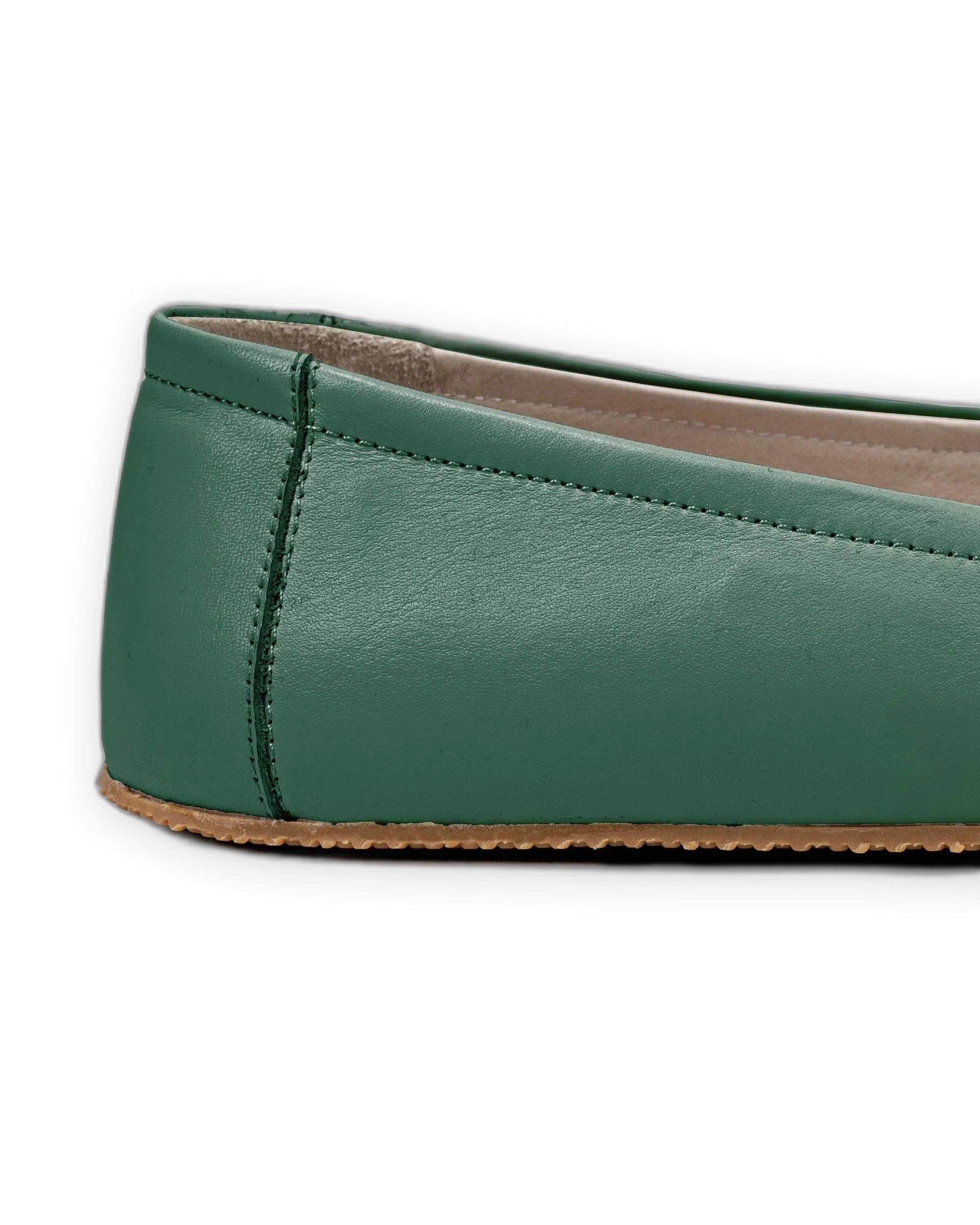 Top view Green Ballet Flats - Handcrafted Calf Leather | Bespoky