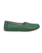 Close-up calf leather - Green Ballet Flats Detail | Bespoky