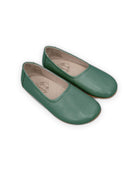 Women's Green Ballet Flats - Handcrafted Calf Leather Wide Toe Box | Bespoky