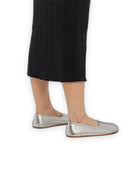 Top view Silver Ballet Flats - Handcrafted Calf Leather | Bespoky