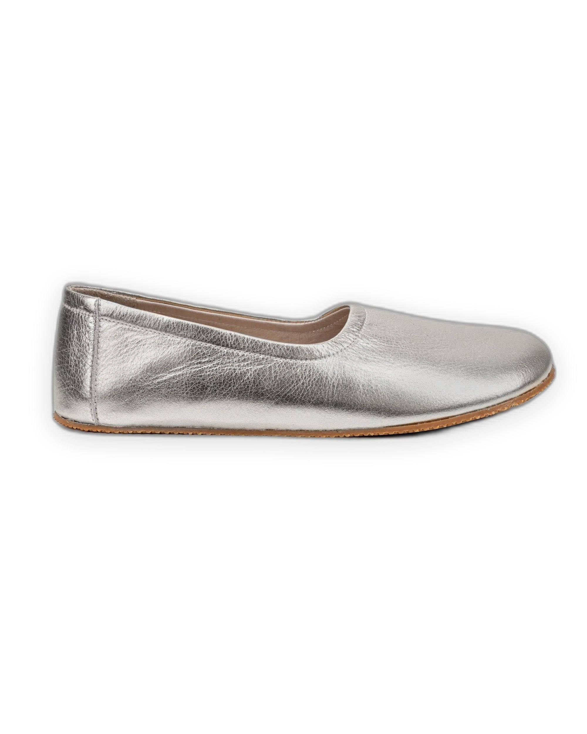 Close-up calf leather - Silver Ballet Flats Detail | Bespoky