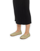 Pair Yellow Ballet Flats - Barefoot Wide Toe Calf Leather | Bespoky
