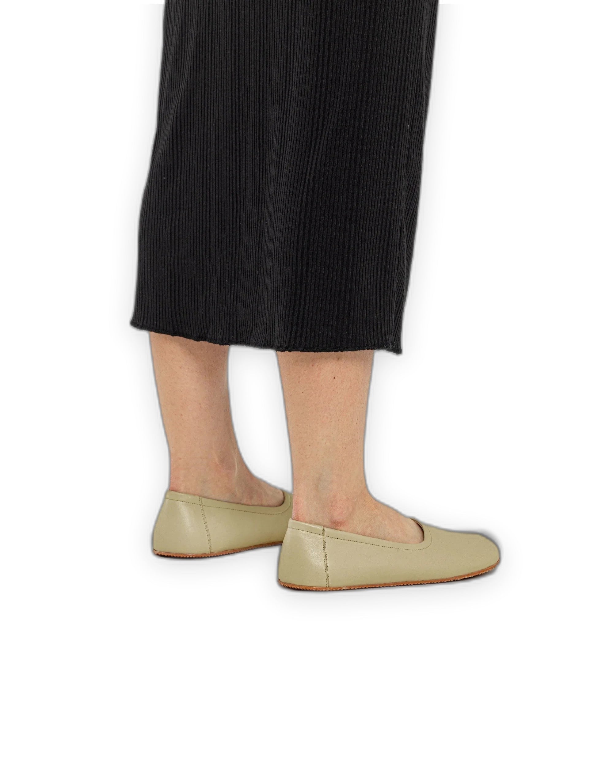 Back view Yellow Ballet Flats - Calf Leather Handcrafted | Bespoky