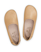 Side view Melon Yellow Ballet Flats - Calf Leather Zero Drop | Bespoky