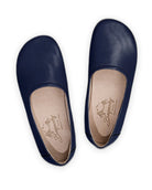 Side view Navy Blue Ballet Flats - Calf Leather Zero Drop | Bespoky