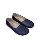 Women's Navy Blue Ballet Flats - Handcrafted Calf Leather Wide Toe Box | Bespoky