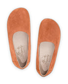 Side view Orange Ballet Flats - Calf Leather Zero Drop | Bespoky
