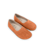 Women's Orange Ballet Flats - Handcrafted Calf Leather Wide Toe Box | Bespoky