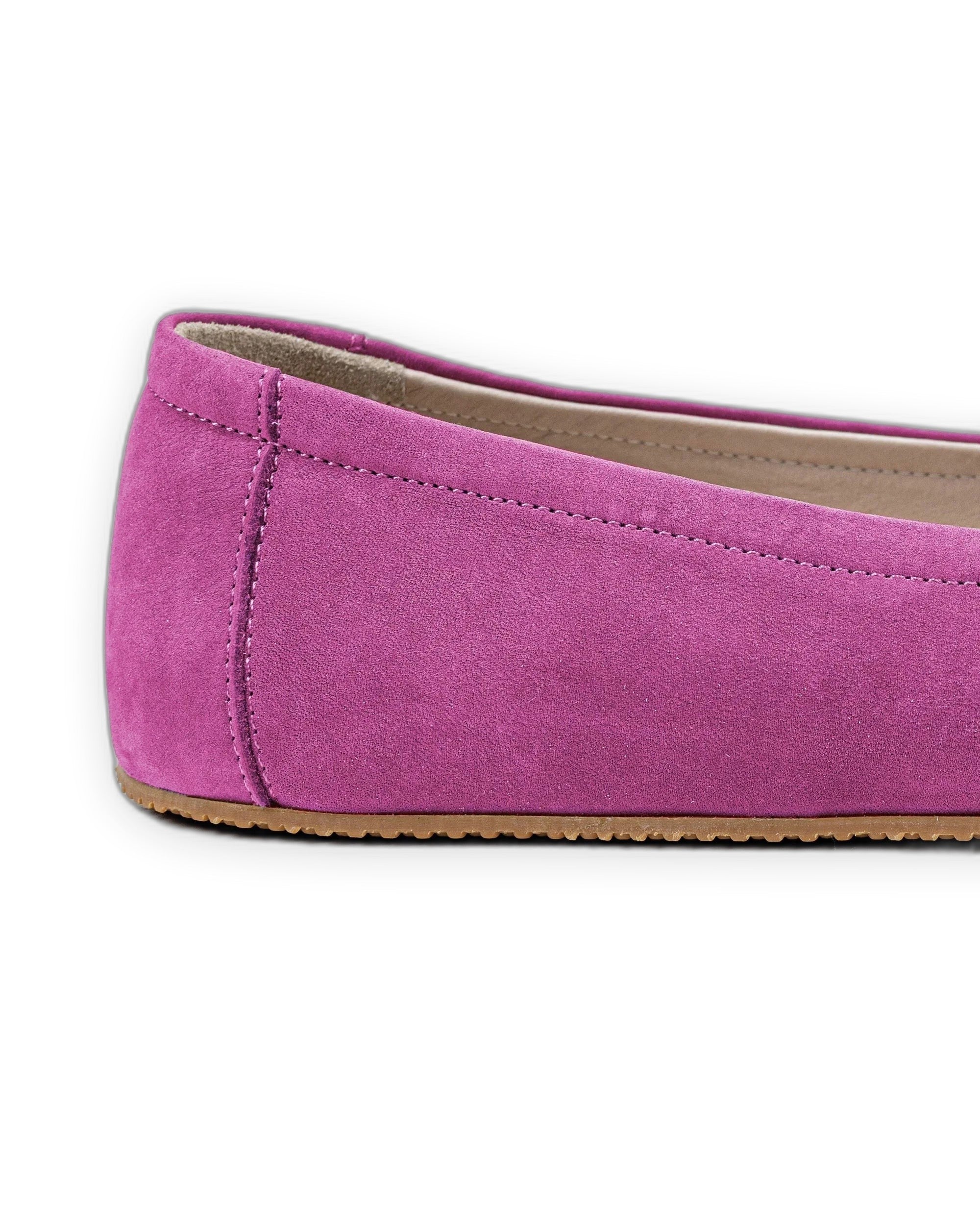 Side view Pink Ballet Flats - Calf Leather Zero Drop | Bespoky