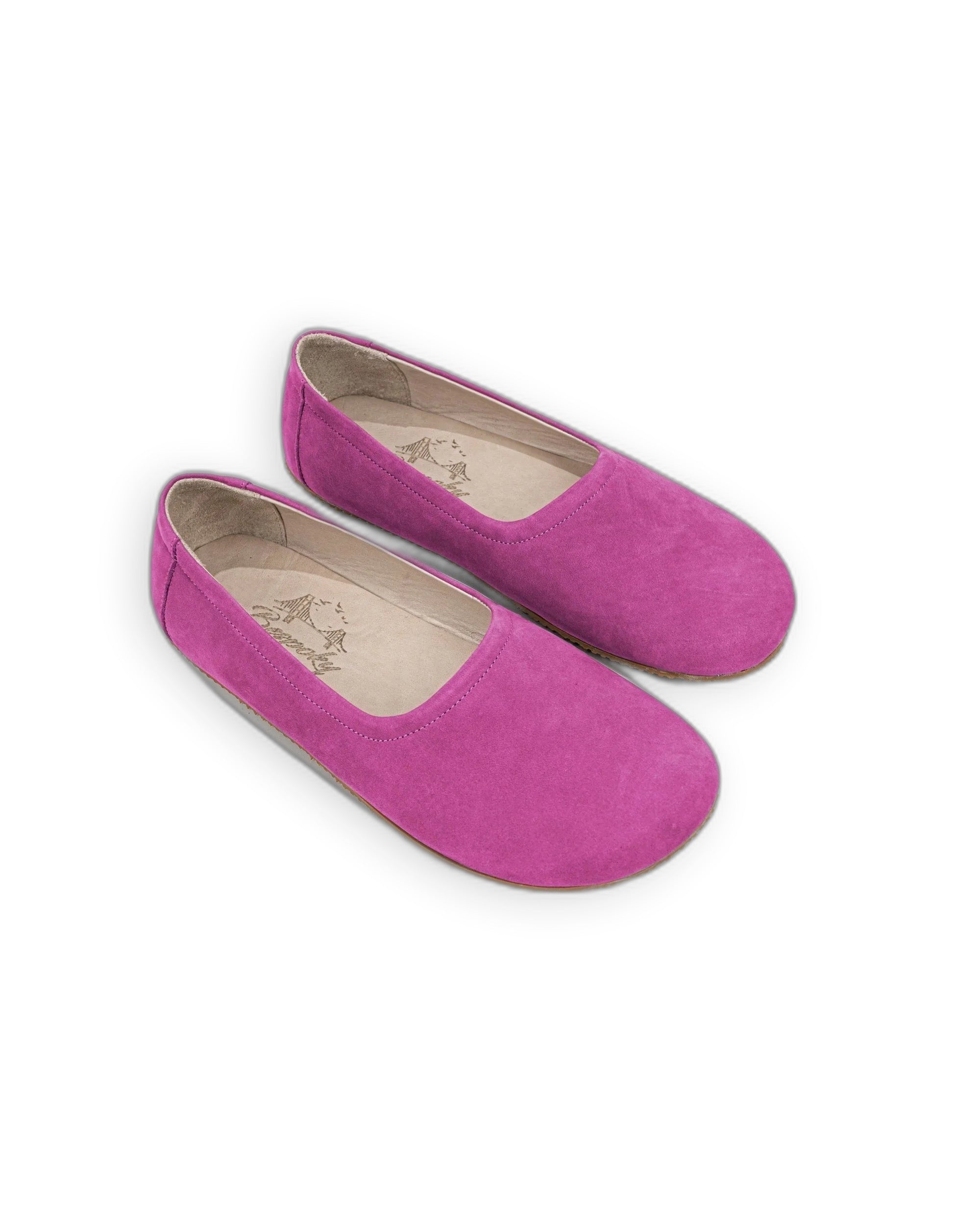 Women's Pink Ballet Flats - Handcrafted Calf Leather Wide Toe Box | Bespoky