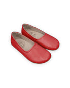 Women's Red Ballet Flats - Handcrafted Calf Leather Wide Toe Box | Bespoky