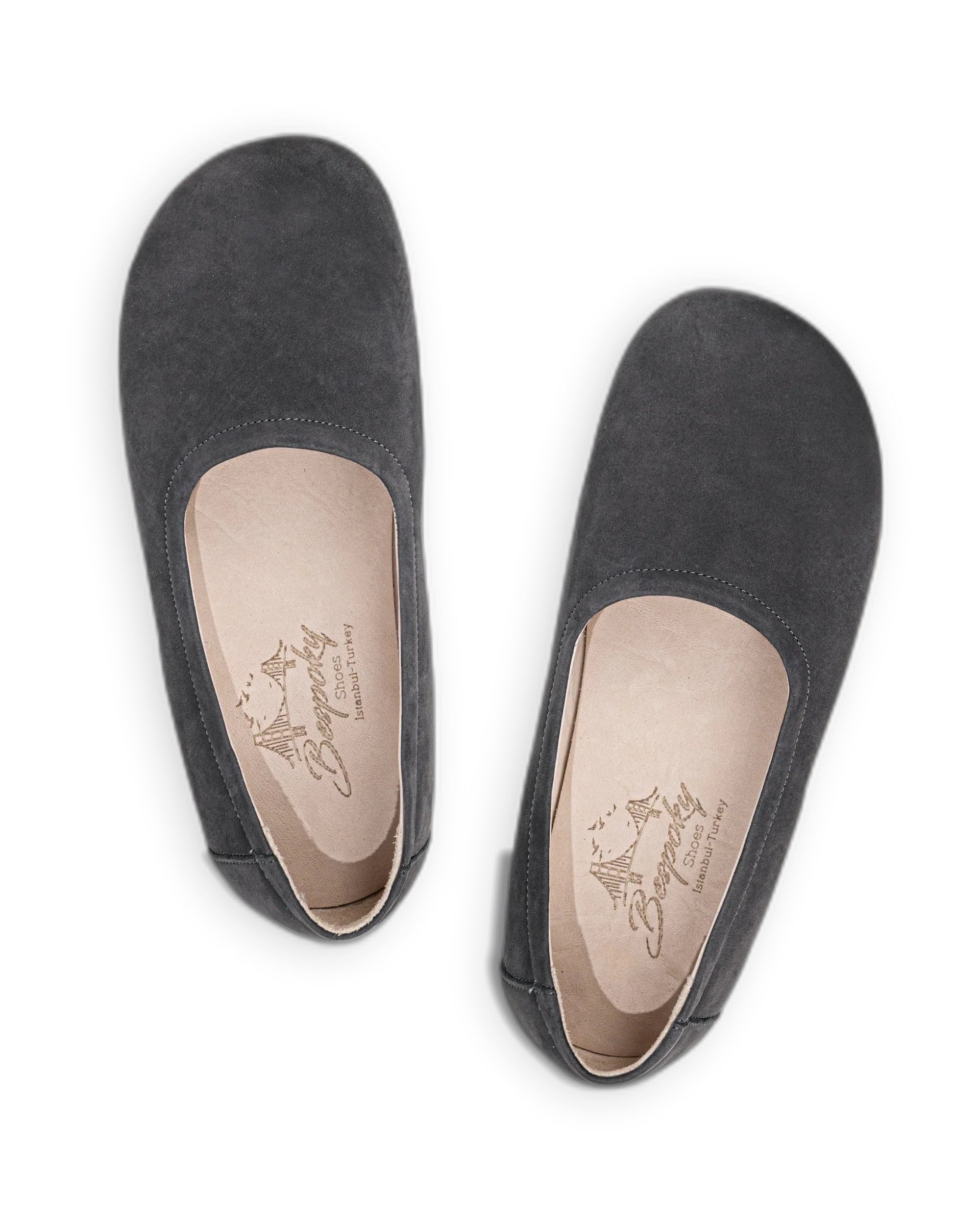 Side view Smoked Ballet Flats - Calf Leather Zero Drop | Bespoky