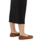 Detail Tan Ballet Flats - Handcrafted Calf Leather Turkey | Bespoky