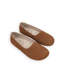 Women's Tan Ballet Flats - Handcrafted Calf Leather Wide Toe Box | Bespoky