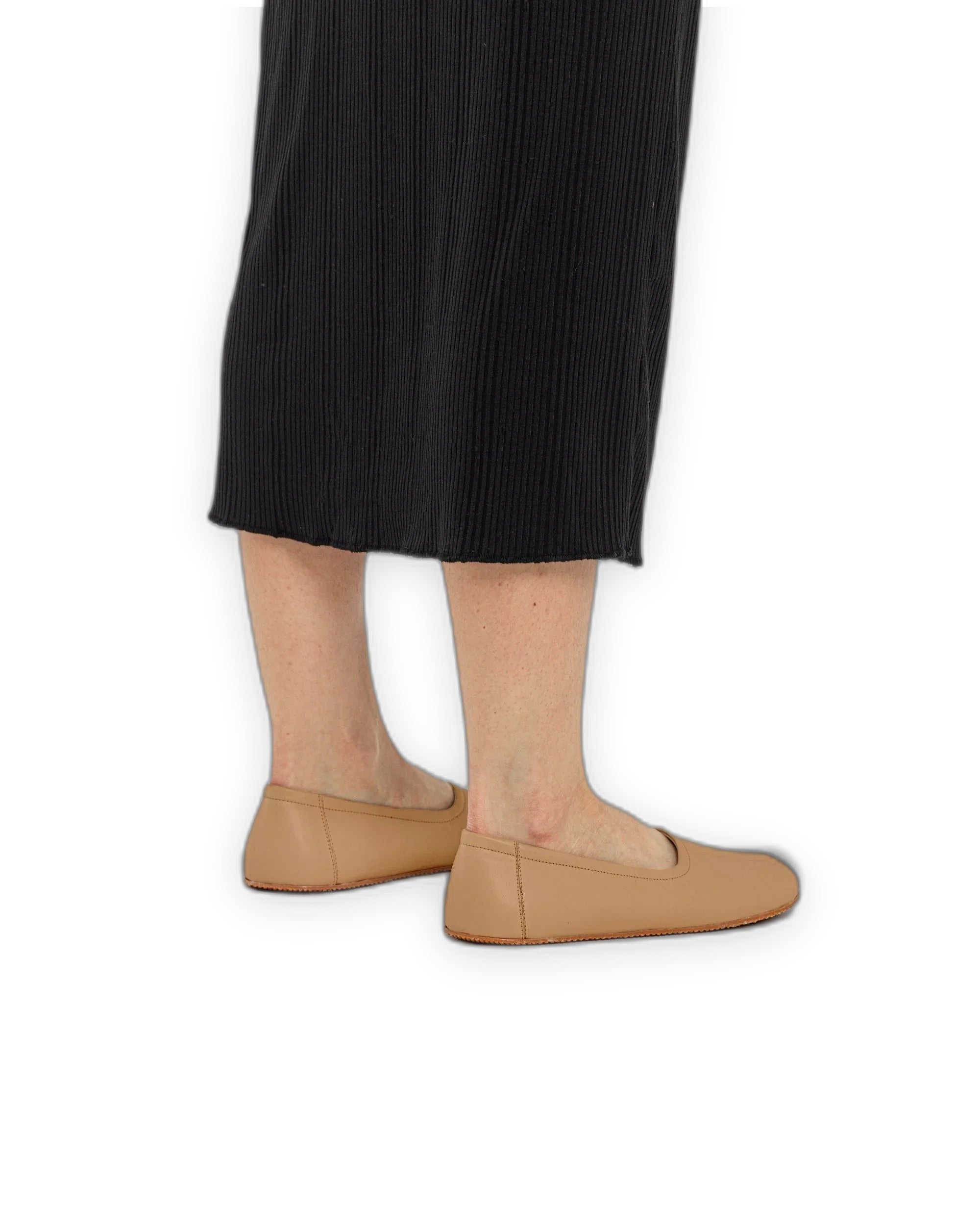 Side view Undyed Ballet Flats - Calf Leather Zero Drop | Bespoky