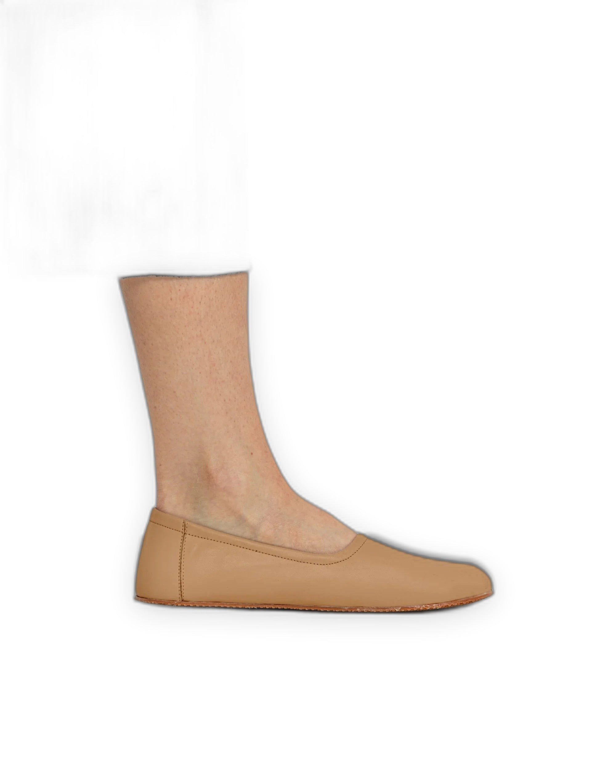 Pair Undyed Ballet Flats - Barefoot Wide Toe Calf Leather | Bespoky