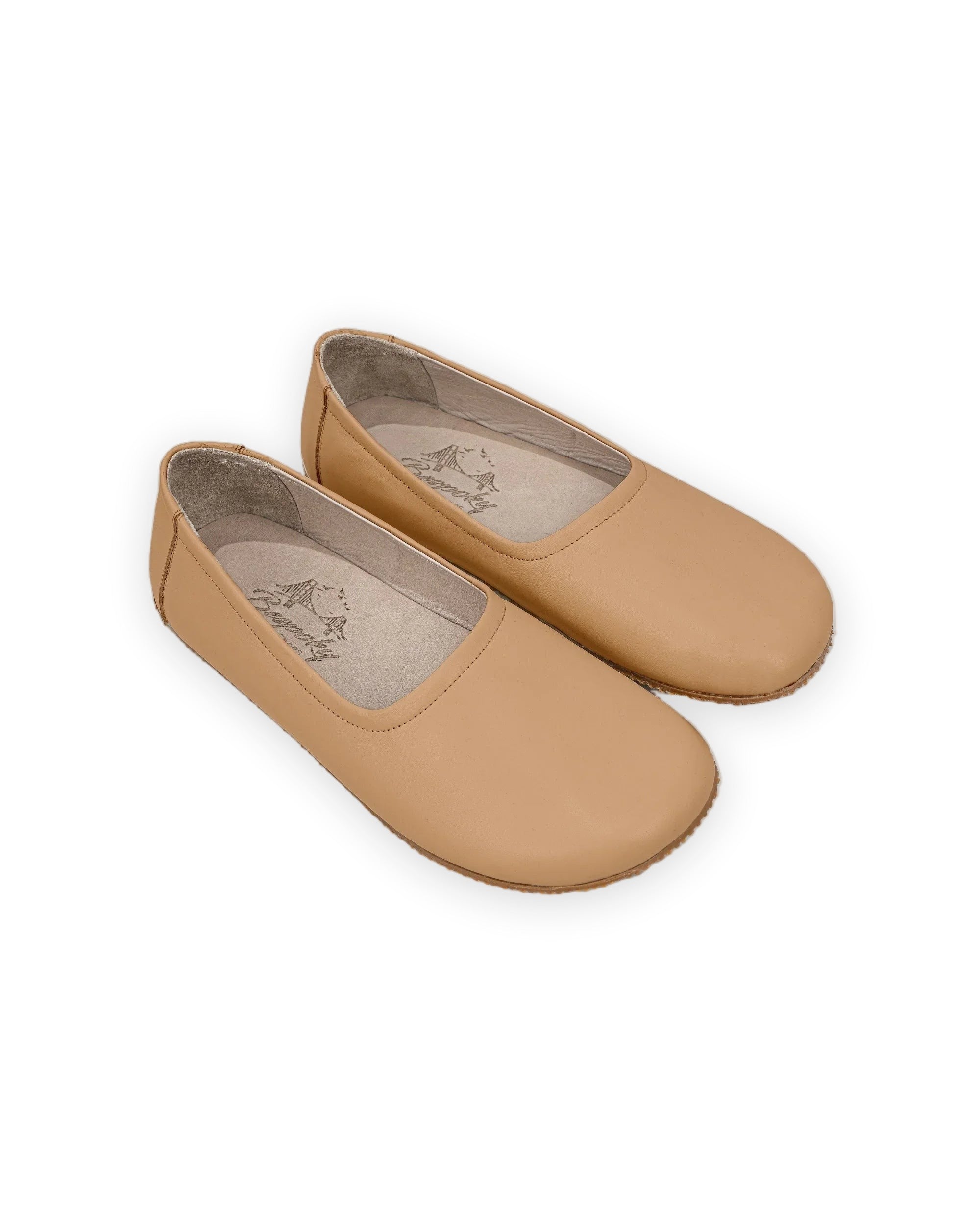Women's Undyed Ballet Flats - Handcrafted Calf Leather Wide Toe Box | Bespoky