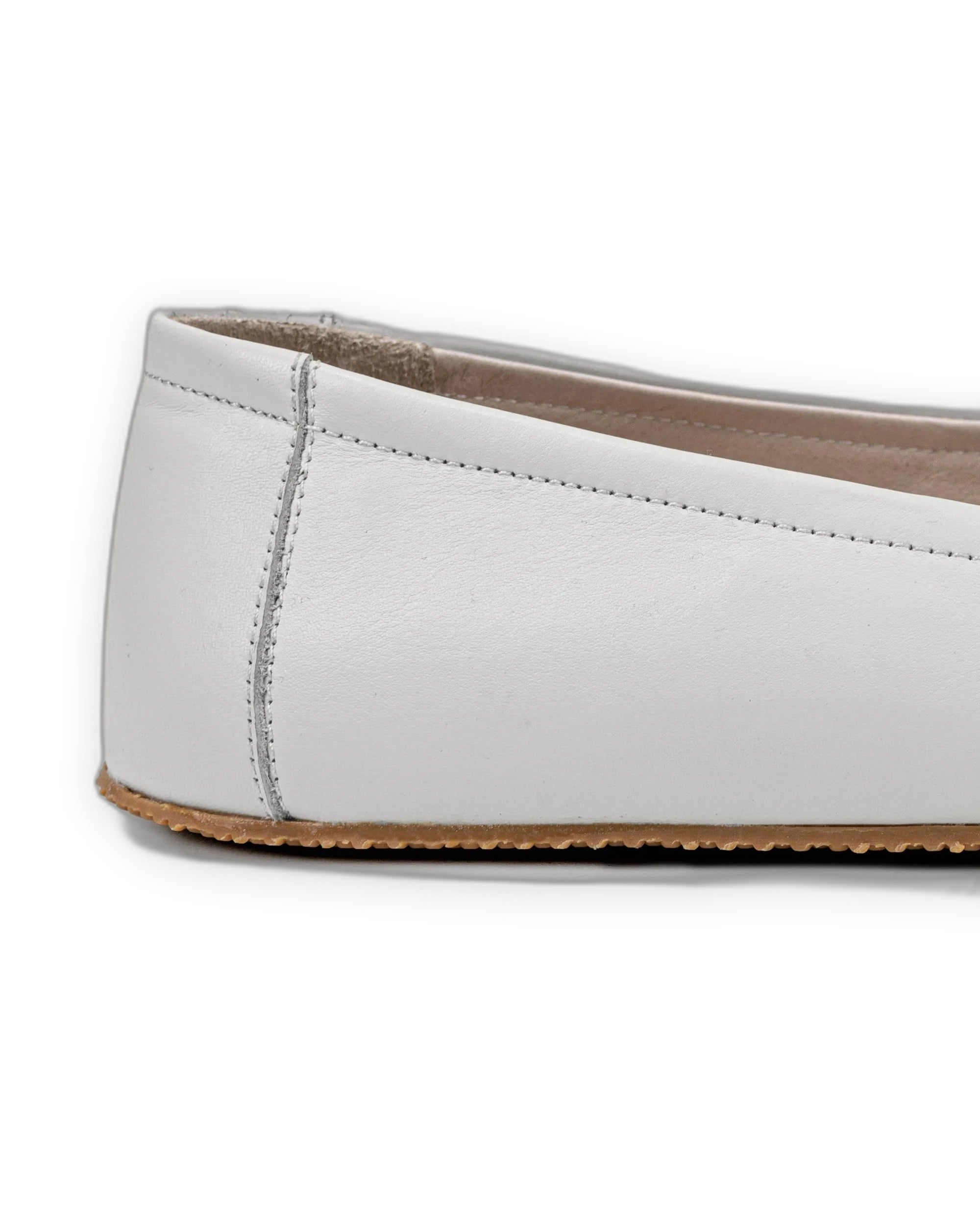 Detail White Ballet Flats - Handcrafted Calf Leather Turkey | Bespoky