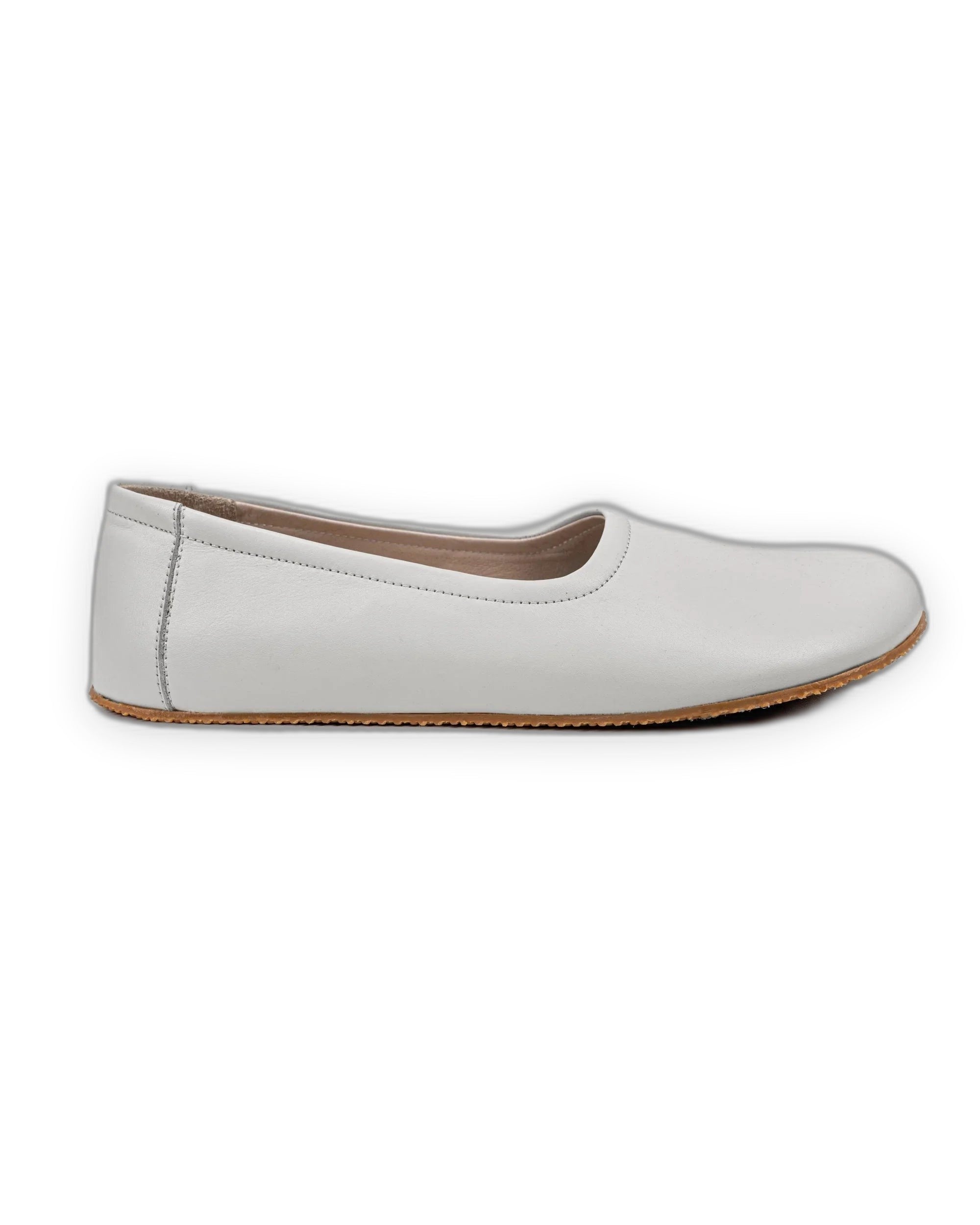 Close-up calf leather - White Ballet Flats Detail | Bespoky
