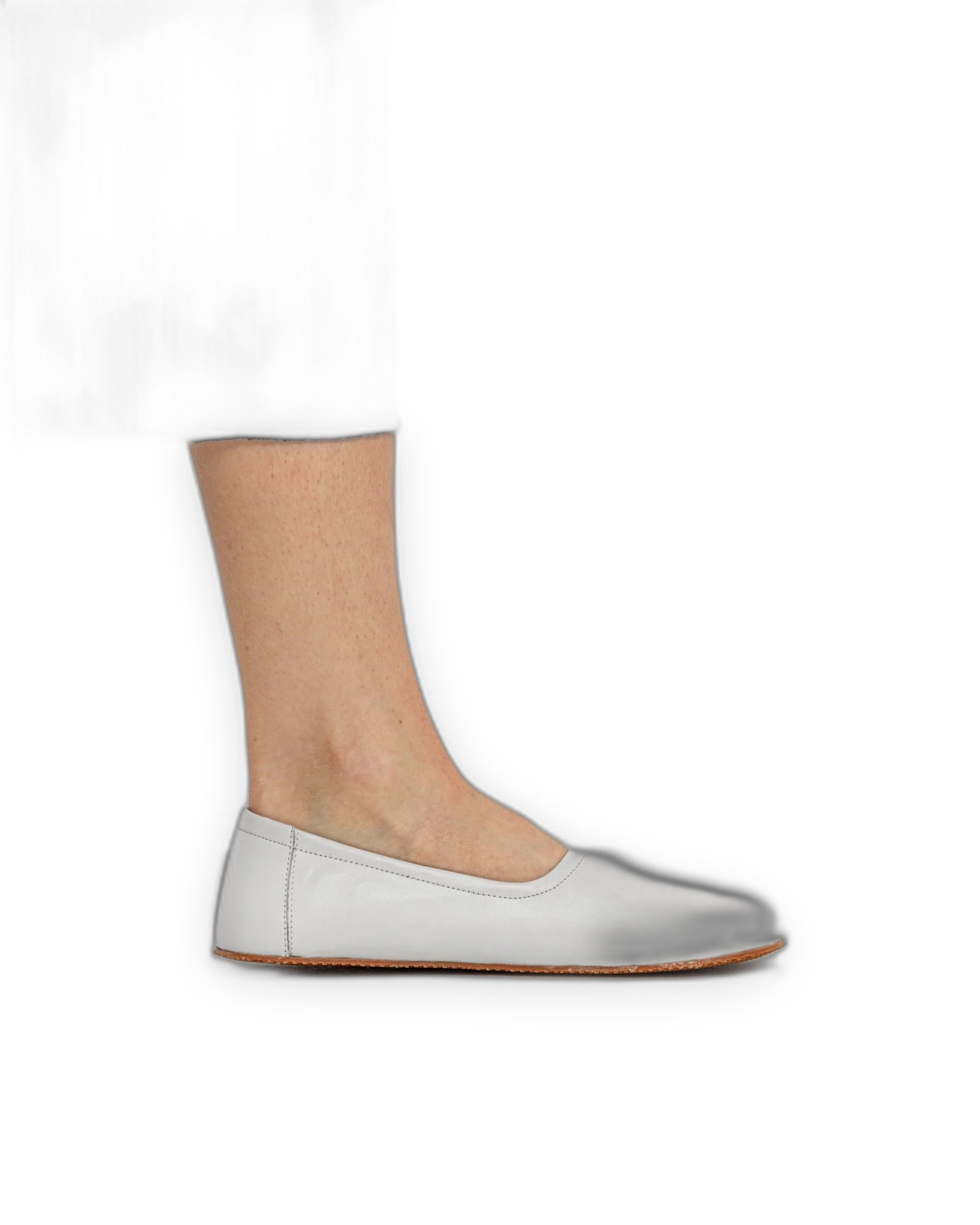 Sole detail White Ballet Flats - Zero Drop Calf Leather | Bespoky