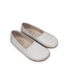 Women's White Ballet Flats - Handcrafted Calf Leather Wide Toe Box | Bespoky