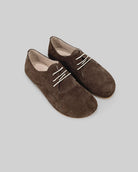 Women's Brown Oxford Shoes - Handcrafted Calf Leather Wide Toe Box | Bespoky