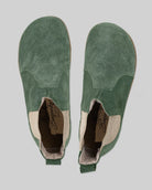 Side view Green Suede Chelsea Boots - Calf Leather Zero Drop | Bespoky