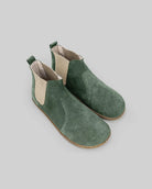 Men's Green Suede Chelsea Boots - Handcrafted Calf Leather Wide Toe Box | Bespoky