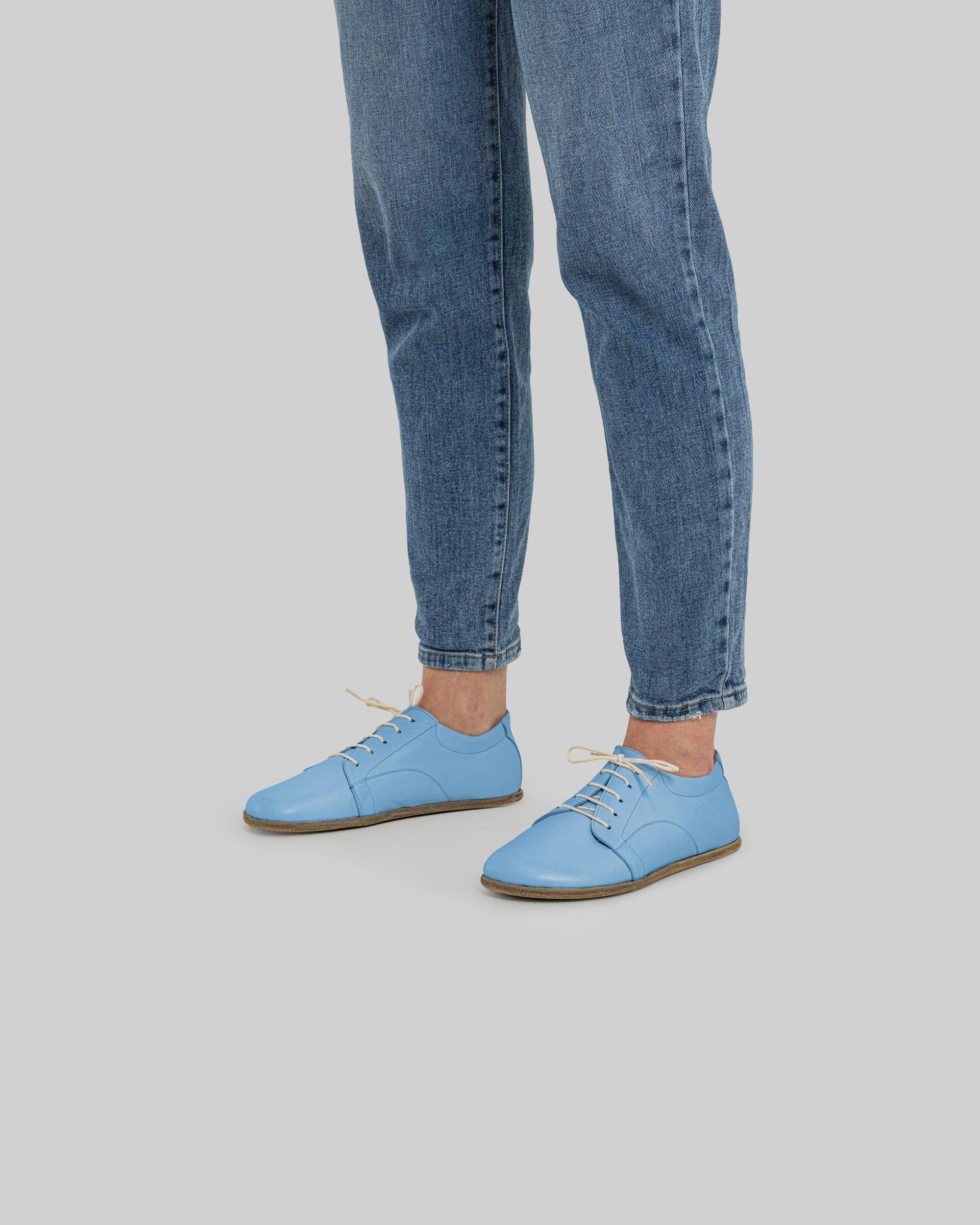 Detail Baby Blue Barefoot Sneaker - Handcrafted Calf Leather Turkey | Bespoky