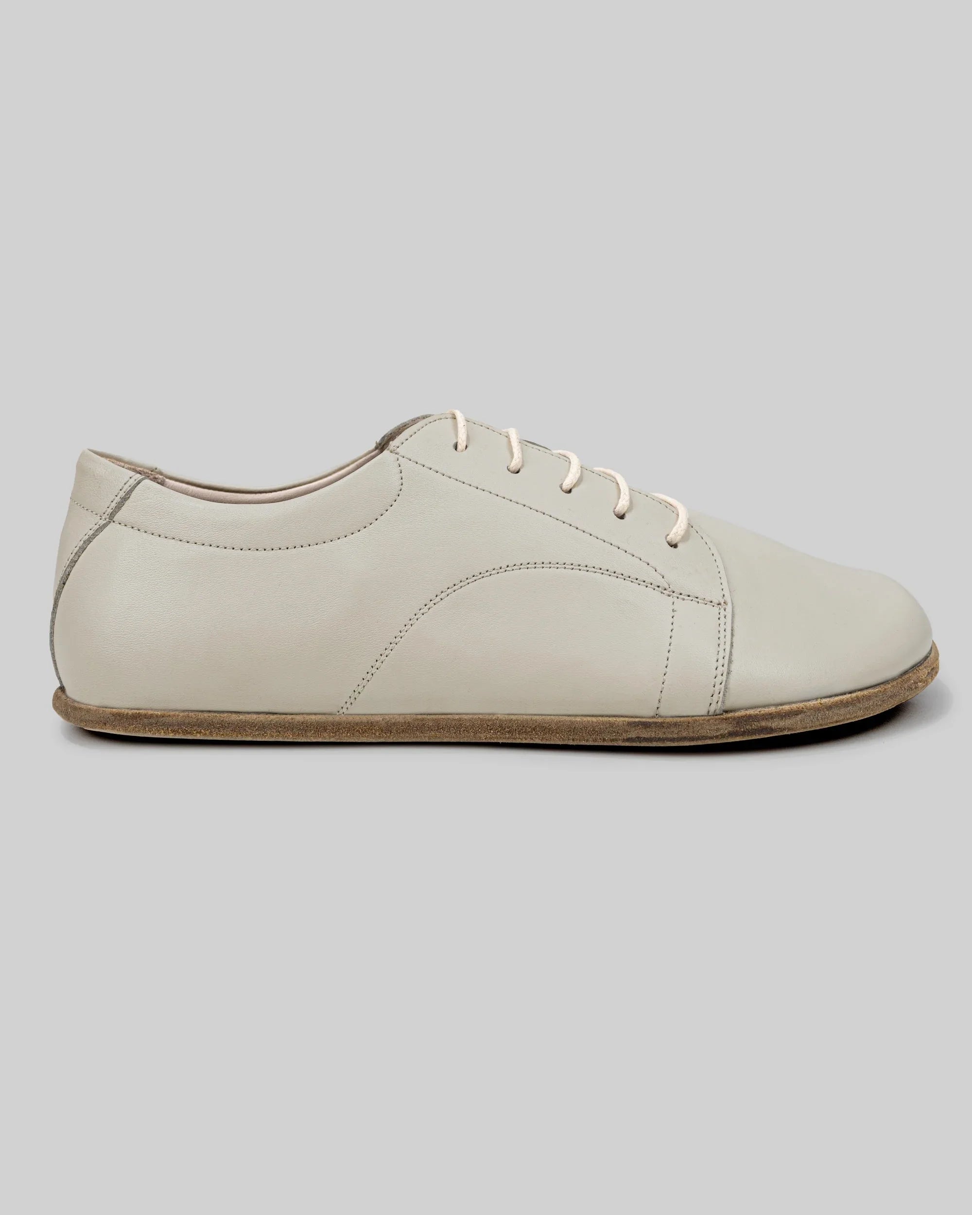 Detail Lucas Beige Barefoot Sneaker - Handcrafted Calf Leather Turkey | Bespoky