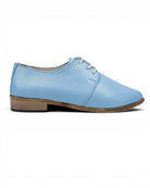 Side view Baby Blue Pointed Toe Oxford - Calf Leather Zero Drop | Bespoky