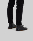 Pair Black Ankle Boots - Barefoot Wide Toe Calf Leather | Bespoky