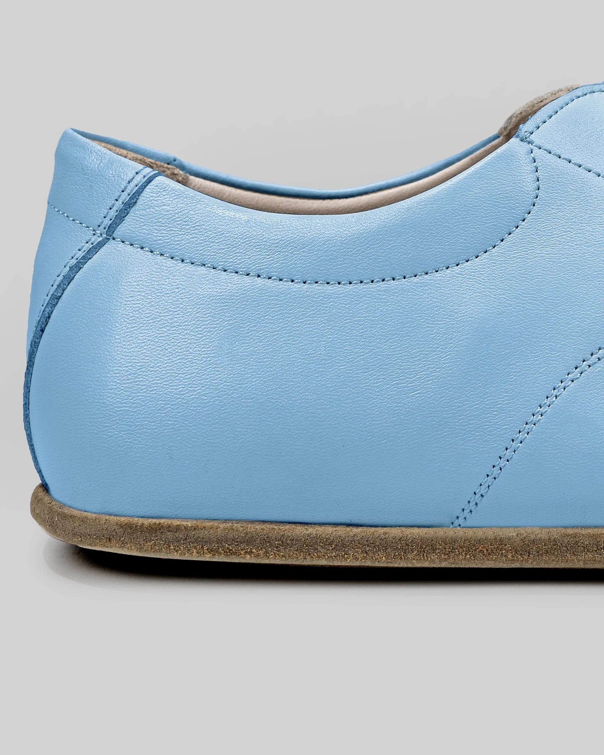 Top view Baby Blue Barefoot Sneaker - Handcrafted Calf Leather | Bespoky