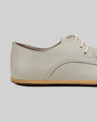 Pair Lucas Beige Oxford Shoes - Barefoot Wide Toe Calf Leather | Bespoky