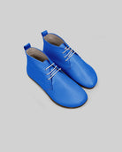 Men's Blue Ankle Boots - Handcrafted Calf Leather Wide Toe Box | Bespoky