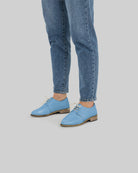 Top view Baby Blue Pointed Toe Oxford - Handcrafted Calf Leather | Bespoky