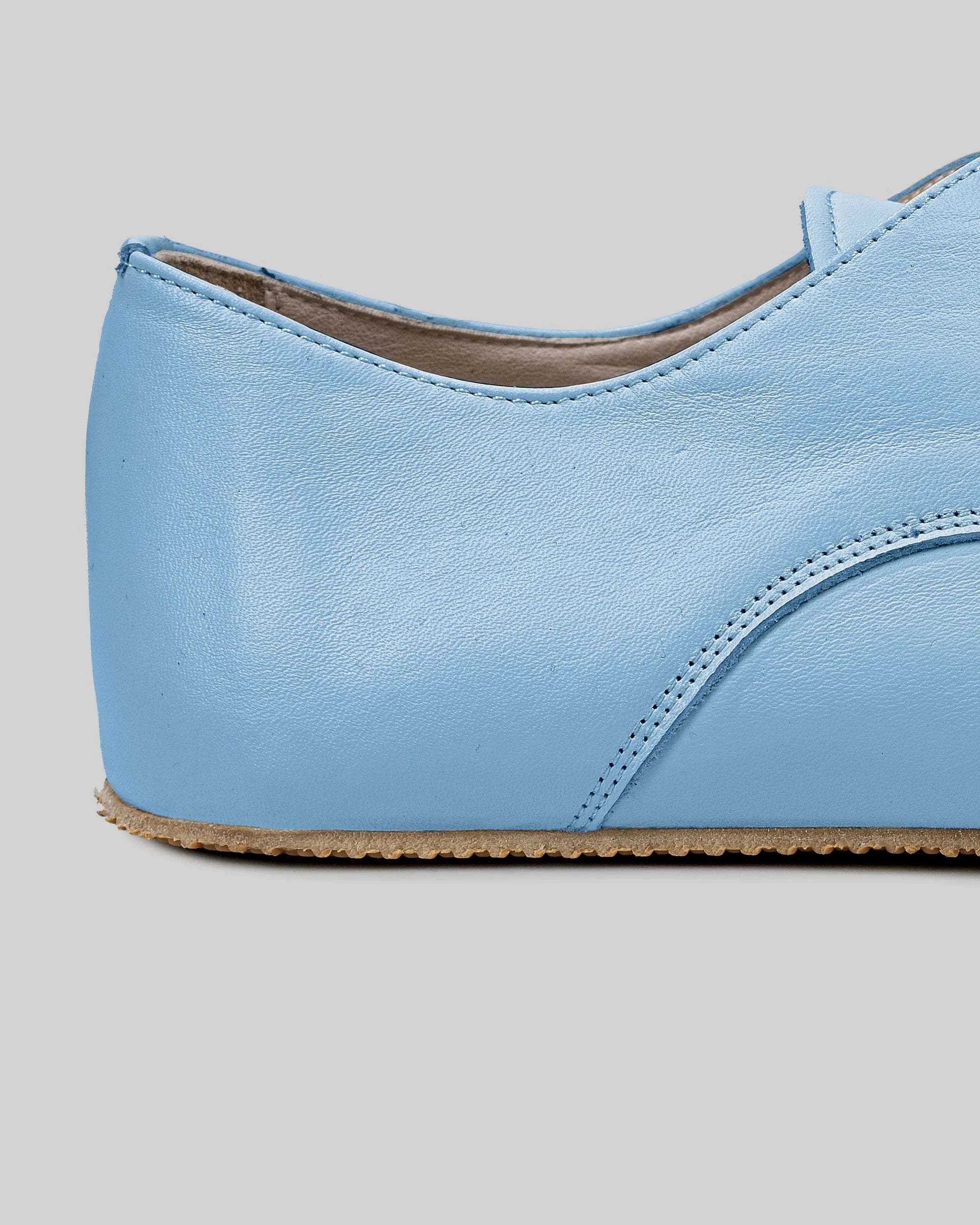 Top view Baby Blue Oxford Shoes - Handcrafted Calf Leather | Bespoky